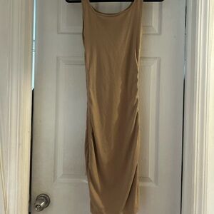 Elegant Tan Sleeveless Dress